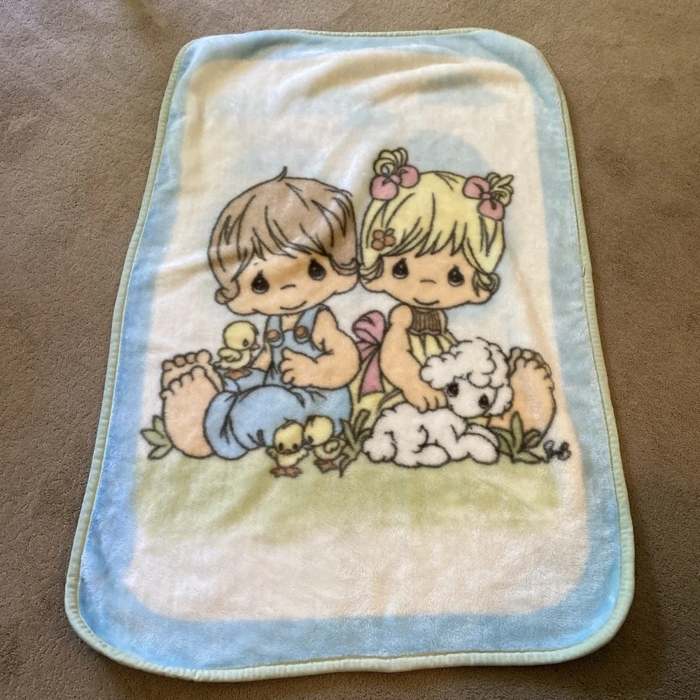 Vintage 2006 luxury plush throw Precious Moments baby nursery pals 30